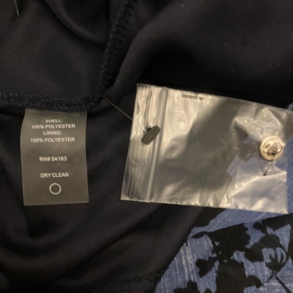 Blue and Black Floral Shift Dress ON SALE - Picture 4 of 7